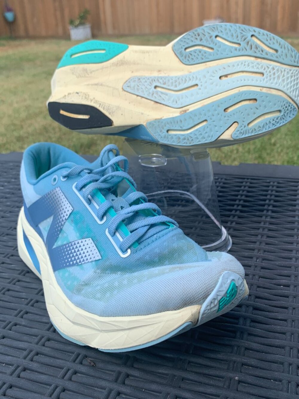New Balance FuelCell Rebel v4 Quarry Heron Blue Running Shoes Women’s 8.5